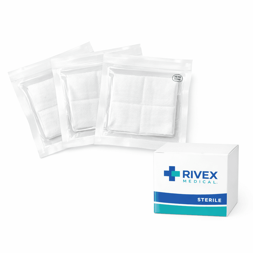 Woven Cotton Gauze Sponge 4×4" — 12-Ply Sterile, USP Type VII, 100/Box
