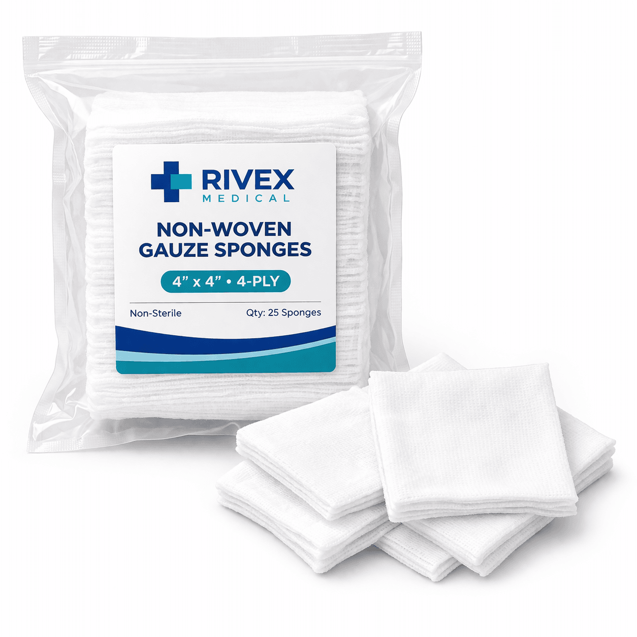 Non-Woven Gauze Sponge 4×4" — 4-Ply, 200/Bag